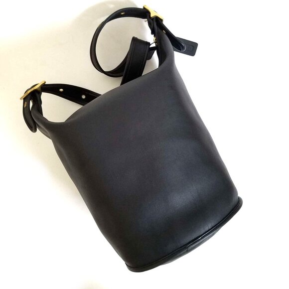 Vintage Coach XL Duffle Sac Black Bucket Bag #9085 - Picture 6 of 14